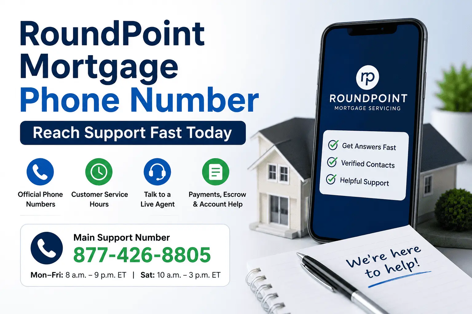 RoundPoint Mortgage phone number guide showing customer service contact details, support hours, live agent assistance, and mortgage account help