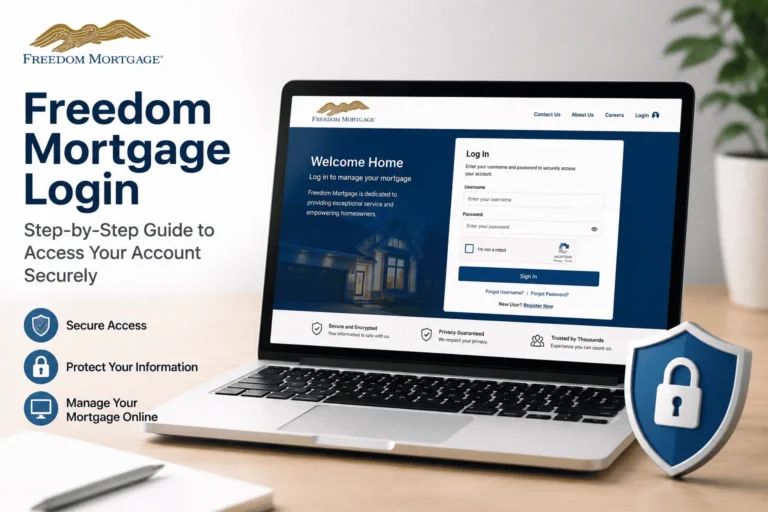 Freedom Mortgage Login featured image showing secure online account access and mortgage management dashboard