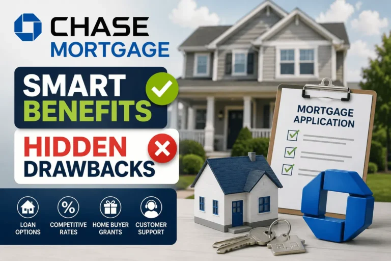 Chase Mortgage guide showing smart loan benefits, hidden drawbacks, homebuyer grants, rates, and loan options