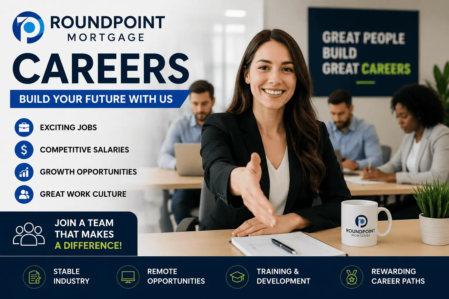 RoundPoint Mortgage Careers featured image showing jobs, salaries, hiring process, and career growth opportunities