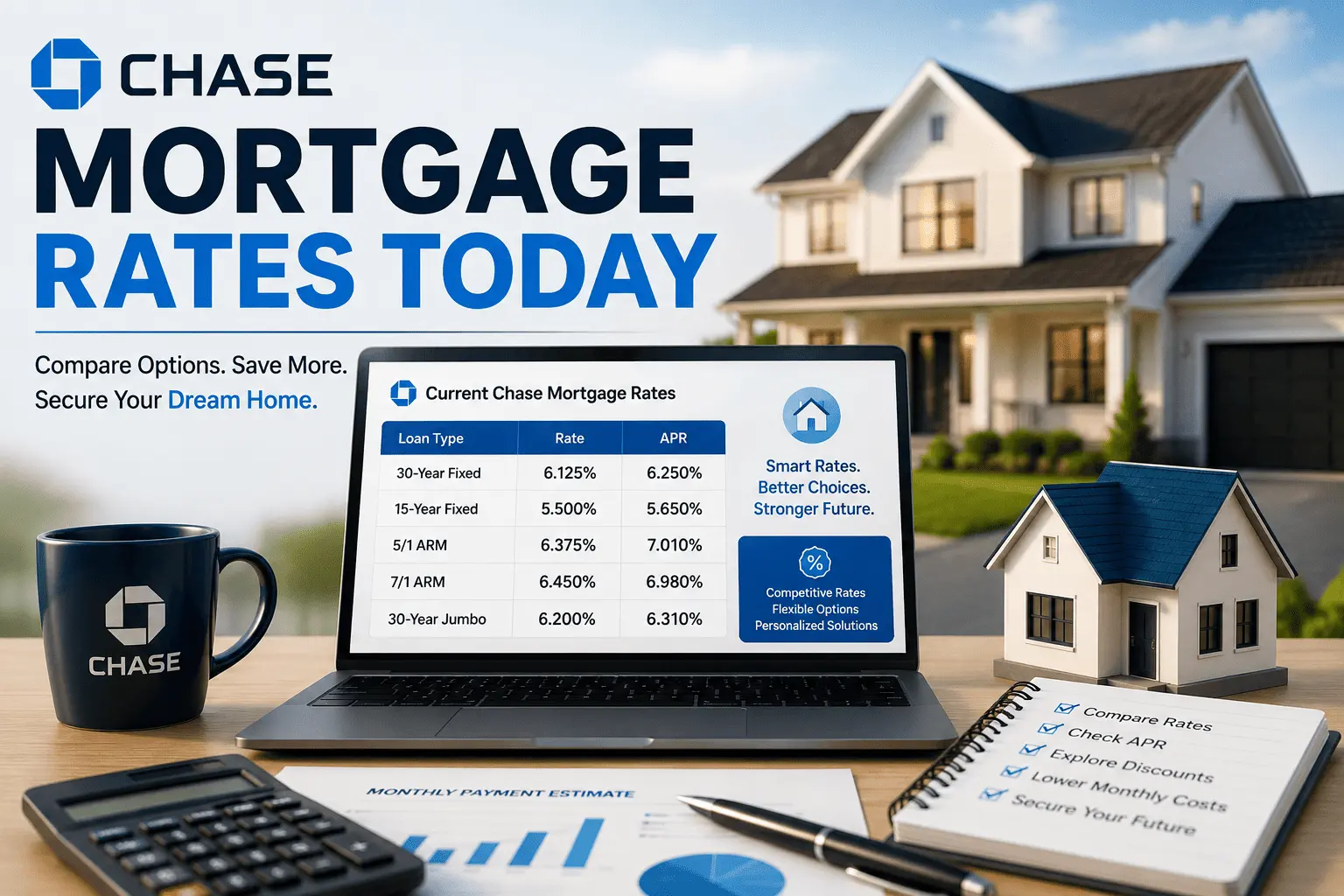 Chase Mortgage Rates Today with APR comparisons, loan options, discounts, and smart home financing insights